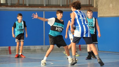 Marc Gordillo al partit de bàsquet infantil Ateneu Montserrat-Vilassar de Mar. Barcelona. 6 de novembre de 2021