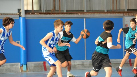 Marc Gordillo al partit de bàsquet infantil Ateneu Montserrat-Vilassar de Mar. Barcelona. 6 de novembre de 2021