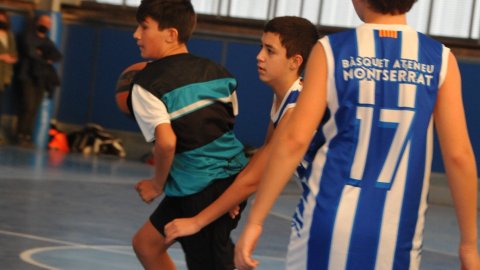 Marc Gordillo al partit de bàsquet infantil Ateneu Montserrat-Vilassar de Mar. Barcelona. 6 de novembre de 2021