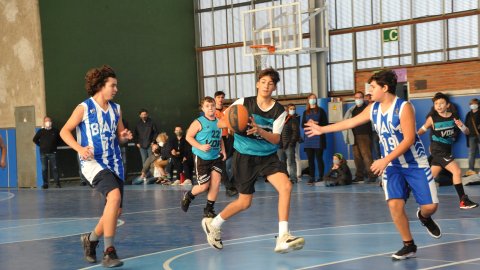 Marc Gordillo al partit de bàsquet infantil Ateneu Montserrat-Vilassar de Mar. Barcelona. 6 de novembre de 2021