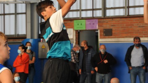 Marc Gordillo al partit de bàsquet infantil Ateneu Montserrat-Vilassar de Mar. Barcelona. 6 de novembre de 2021