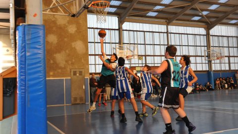 Marc Gordillo al partit de bàsquet infantil Ateneu Montserrat-Vilassar de Mar. Barcelona. 6 de novembre de 2021