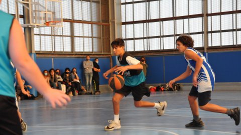 Marc Gordillo al partit de bàsquet infantil Ateneu Montserrat-Vilassar de Mar. Barcelona. 6 de novembre de 2021