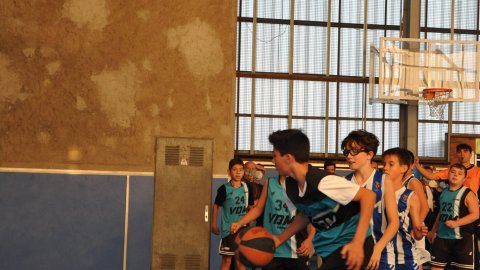 Marc Gordillo al partit de bàsquet infantil Ateneu Montserrat-Vilassar de Mar. Barcelona. 6 de novembre de 2021
