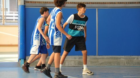 Marc Gordillo al partit de bàsquet infantil Ateneu Montserrat-Vilassar de Mar. Barcelona. 6 de novembre de 2021
