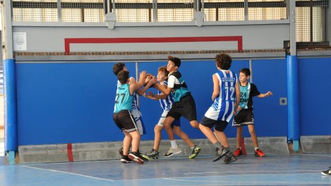 Marc Gordillo al partit de bàsquet infantil Ateneu Montserrat-Vilassar de Mar. Barcelona. 6 de novembre de 2021
