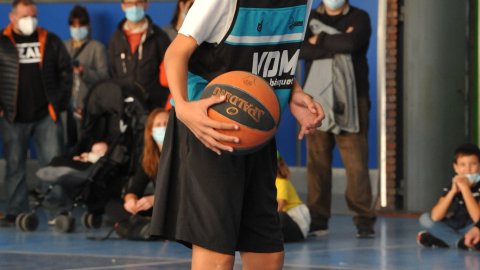 Marc Gordillo al partit de bàsquet infantil Ateneu Montserrat-Vilassar de Mar. Barcelona. 6 de novembre de 2021