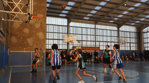 Marc Gordillo al partit de bàsquet infantil Ateneu Montserrat-Vilassar de Mar. Barcelona. 6 de novembre de 2021