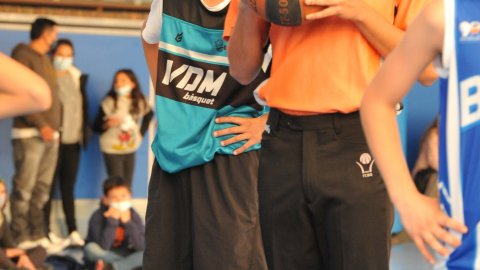 Marc Gordillo al partit de bàsquet infantil Ateneu Montserrat-Vilassar de Mar. Barcelona. 6 de novembre de 2021