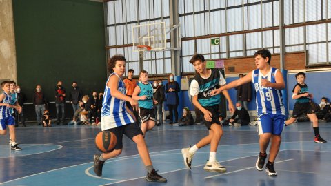 Marc Gordillo al partit de bàsquet infantil Ateneu Montserrat-Vilassar de Mar. Barcelona. 6 de novembre de 2021