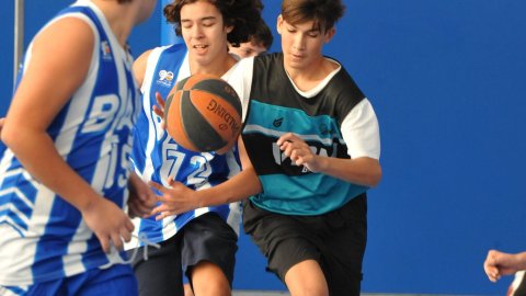 Marc Gordillo al partit de bàsquet infantil Ateneu Montserrat-Vilassar de Mar. Barcelona. 6 de novembre de 2021