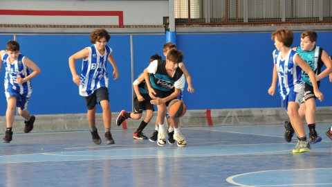 Marc Gordillo al partit de bàsquet infantil Ateneu Montserrat-Vilassar de Mar. Barcelona. 6 de novembre de 2021