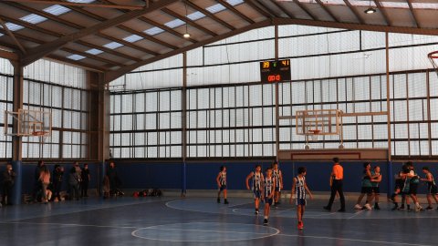 Marc Gordillo al partit de bàsquet infantil Ateneu Montserrat-Vilassar de Mar. Barcelona. 6 de novembre de 2021