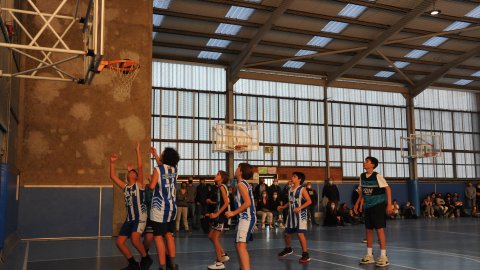Marc Gordillo al partit de bàsquet infantil Ateneu Montserrat-Vilassar de Mar. Barcelona. 6 de novembre de 2021