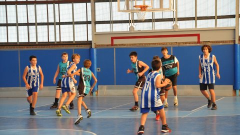 Marc Gordillo al partit de bàsquet infantil Ateneu Montserrat-Vilassar de Mar. Barcelona. 6 de novembre de 2021