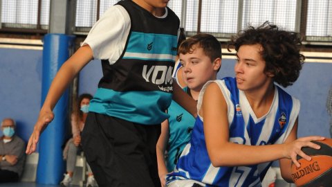 Marc Gordillo al partit de bàsquet infantil Ateneu Montserrat-Vilassar de Mar. Barcelona. 6 de novembre de 2021