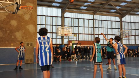 Marc Gordillo al partit de bàsquet infantil Ateneu Montserrat-Vilassar de Mar. Barcelona. 6 de novembre de 2021
