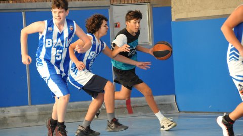 Marc Gordillo al partit de bàsquet infantil Ateneu Montserrat-Vilassar de Mar. Barcelona. 6 de novembre de 2021