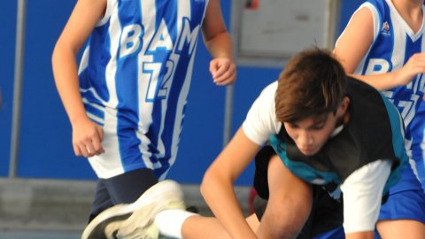 Marc Gordillo al partit de bàsquet infantil Ateneu Montserrat-Vilassar de Mar. Barcelona. 6 de novembre de 2021