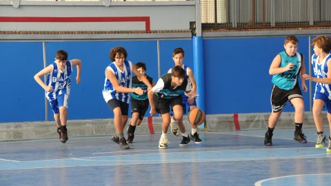 Marc Gordillo al partit de bàsquet infantil Ateneu Montserrat-Vilassar de Mar. Barcelona. 6 de novembre de 2021