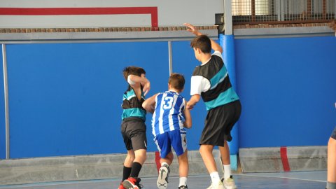 Marc Gordillo al partit de bàsquet infantil Ateneu Montserrat-Vilassar de Mar. Barcelona. 6 de novembre de 2021