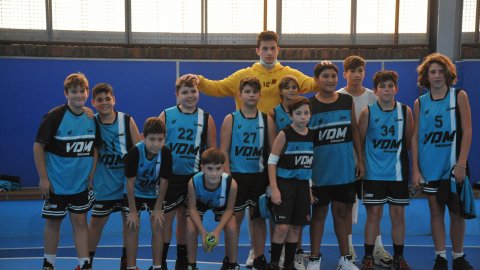 Marc Gordillo al partit de bàsquet infantil Ateneu Montserrat-Vilassar de Mar. Barcelona. 6 de novembre de 2021