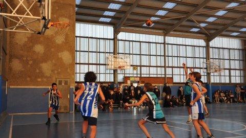 Marc Gordillo al partit de bàsquet infantil Ateneu Montserrat-Vilassar de Mar. Barcelona. 6 de novembre de 2021