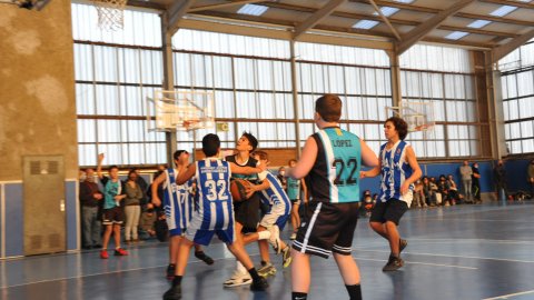 Marc Gordillo al partit de bàsquet infantil Ateneu Montserrat-Vilassar de Mar. Barcelona. 6 de novembre de 2021