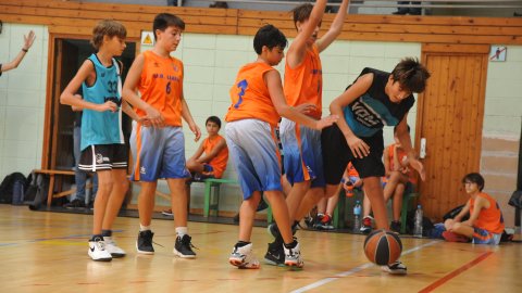 Marc Gordillo al partit de bàsquet infantil Llefià-Vilassar de Mar. Badalona. 16 d'octubre de 2021