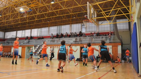 Marc Gordillo al partit de bàsquet infantil Llefià-Vilassar de Mar. Badalona. 16 d'octubre de 2021