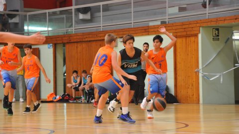 Marc Gordillo al partit de bàsquet infantil Llefià-Vilassar de Mar. Badalona. 16 d'octubre de 2021