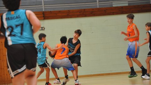 Marc Gordillo al partit de bàsquet infantil Llefià-Vilassar de Mar. Badalona. 16 d'octubre de 2021