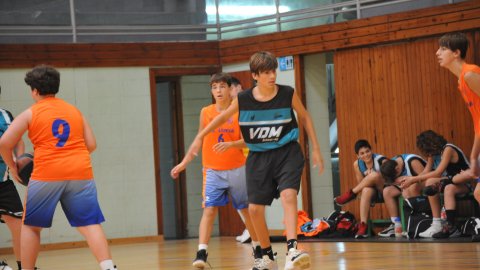 Marc Gordillo al partit de bàsquet infantil Llefià-Vilassar de Mar. Badalona. 16 d'octubre de 2021