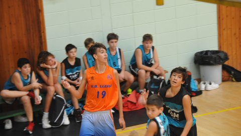 Marc Gordillo al partit de bàsquet infantil Llefià-Vilassar de Mar. Badalona. 16 d'octubre de 2021