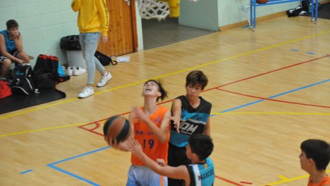 Marc Gordillo al partit de bàsquet infantil Llefià-Vilassar de Mar. Badalona. 16 d'octubre de 2021