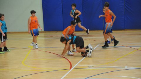 Marc Gordillo al partit de bàsquet infantil Llefià-Vilassar de Mar. Badalona. 16 d'octubre de 2021