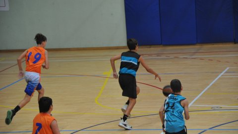 Marc Gordillo al partit de bàsquet infantil Llefià-Vilassar de Mar. Badalona. 16 d'octubre de 2021
