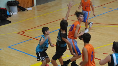 Marc Gordillo al partit de bàsquet infantil Llefià-Vilassar de Mar. Badalona. 16 d'octubre de 2021