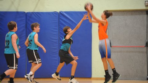 Marc Gordillo al partit de bàsquet infantil Llefià-Vilassar de Mar. Badalona. 16 d'octubre de 2021