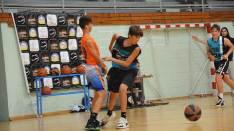 Marc Gordillo al partit de bàsquet infantil Llefià-Vilassar de Mar. Badalona. 16 d'octubre de 2021
