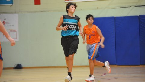 Marc Gordillo al partit de bàsquet infantil Llefià-Vilassar de Mar. Badalona. 16 d'octubre de 2021