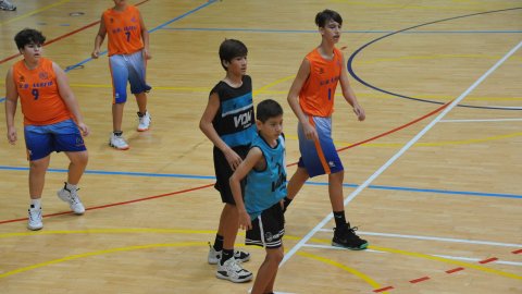 Marc Gordillo al partit de bàsquet infantil Llefià-Vilassar de Mar. Badalona. 16 d'octubre de 2021