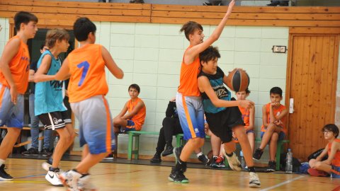 Marc Gordillo al partit de bàsquet infantil Llefià-Vilassar de Mar. Badalona. 16 d'octubre de 2021