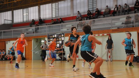 Marc Gordillo al partit de bàsquet infantil Llefià-Vilassar de Mar. Badalona. 16 d'octubre de 2021