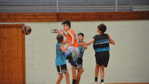 Marc Gordillo al partit de bàsquet infantil Llefià-Vilassar de Mar. Badalona. 16 d'octubre de 2021