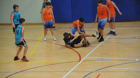 Marc Gordillo al partit de bàsquet infantil Llefià-Vilassar de Mar. Badalona. 16 d'octubre de 2021