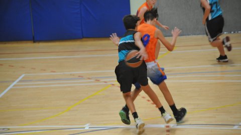 Marc Gordillo al partit de bàsquet infantil Llefià-Vilassar de Mar. Badalona. 16 d'octubre de 2021