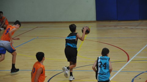 Marc Gordillo al partit de bàsquet infantil Llefià-Vilassar de Mar. Badalona. 16 d'octubre de 2021