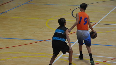 Marc Gordillo al partit de bàsquet infantil Llefià-Vilassar de Mar. Badalona. 16 d'octubre de 2021