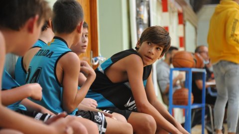 Marc Gordillo al partit de bàsquet infantil Llefià-Vilassar de Mar. Badalona. 16 d'octubre de 2021
